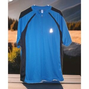Starter‎ Dri-Star Quarter Zip Shirt Size XL Long Sleeve Blue & Black Lightweight